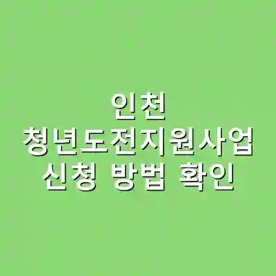 인천 청년도전지원사업 신청 방법 확인